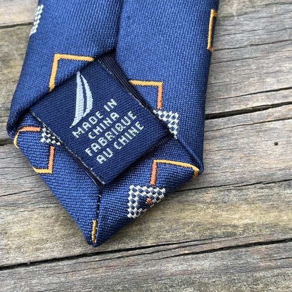 Nautica Men Tie Blue 100% Silk Neck Tie Classic Le - Picture 9 of 10